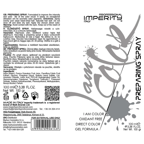 I Am Color Hajszínező Gél Előkészítő Spray 100ml IP M
