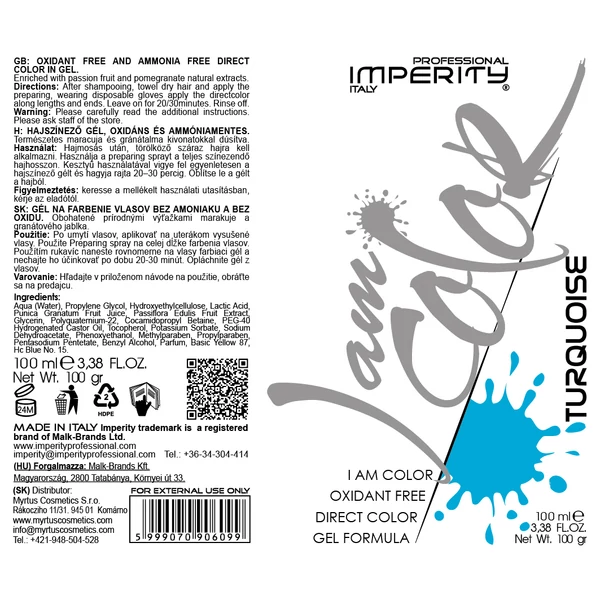 I Am Color Hajszínező Gél Türkiz 100ml IP